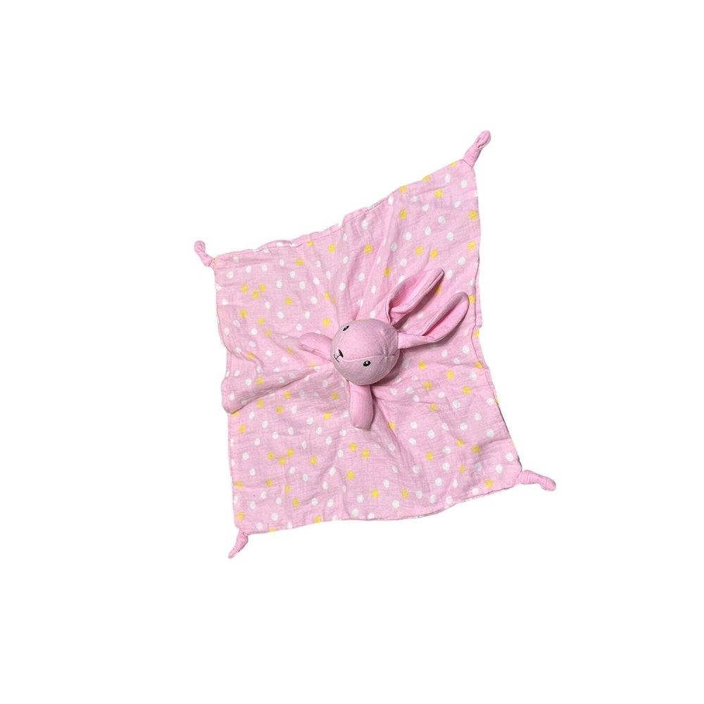 Walmart 2023 Knotted Pink Polka Dot Bunny Lovey Baby Security Blanket 13‎ Inch - Picture 5 of 8